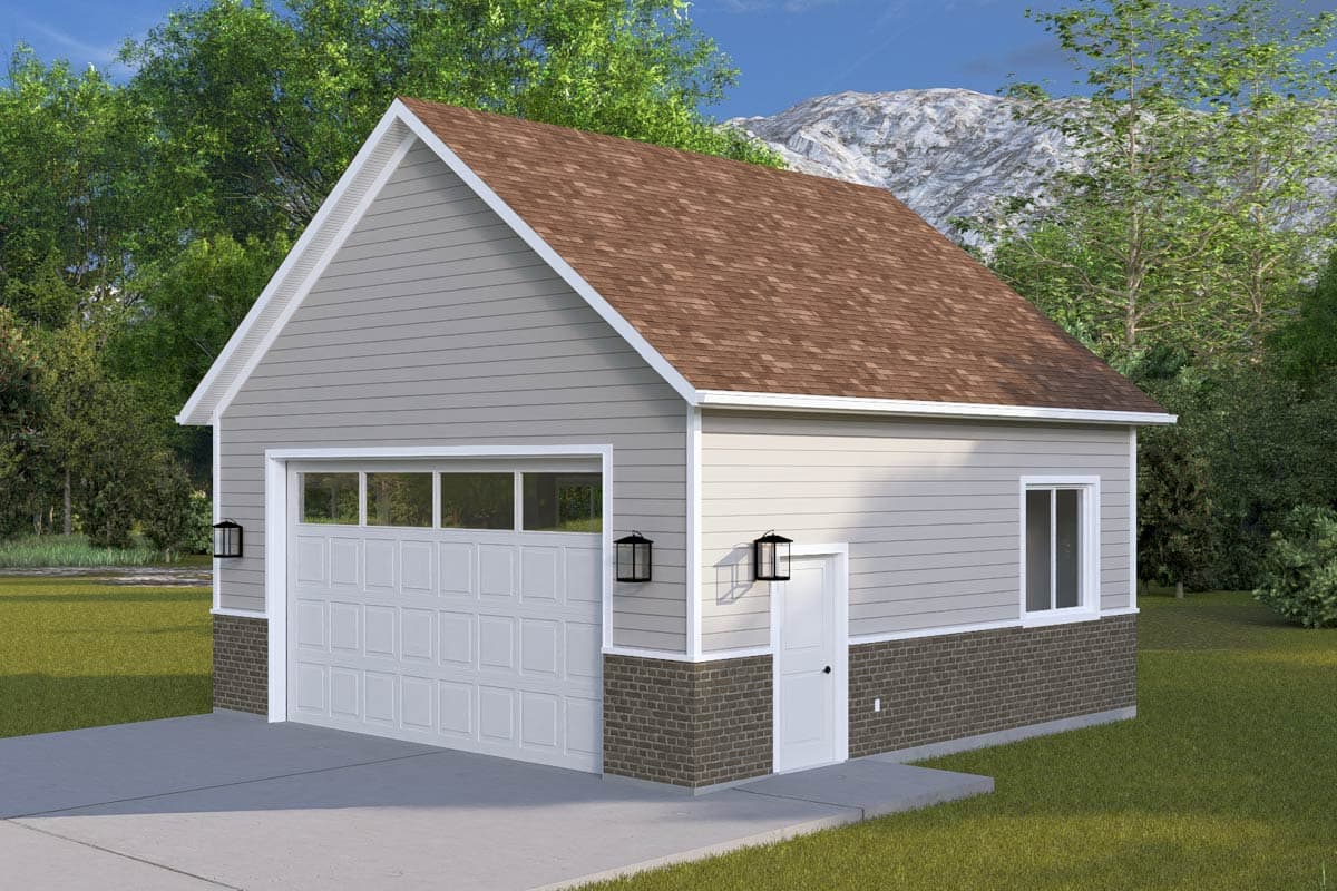Plan 61618UT: Detached Traditional 2-Car Garage Plan - 676 Sq Ft - Image #7 - Traditional