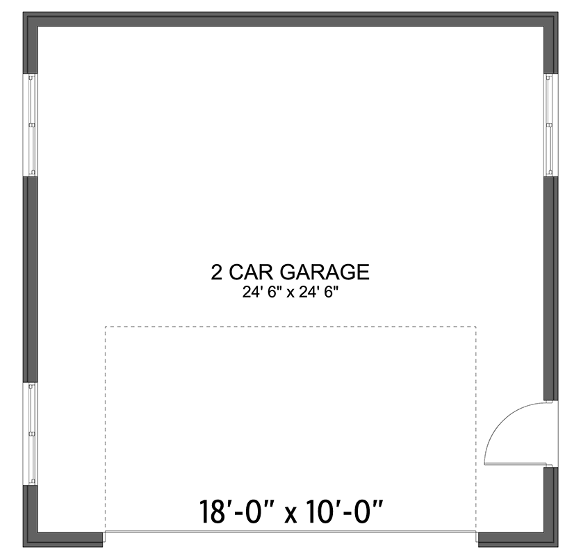 Plan 61618UT: Detached Traditional 2-Car Garage Plan - 676 Sq Ft - Floor Plan - Main Level - Traditional