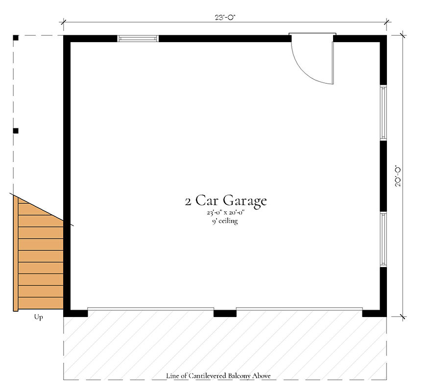 Plan 833058WAT: 2-Bay Garage Plan with Upstairs Living - 460 Sq Ft - Floor Plan - Main Level - Carriage, Modern Farmhouse, New American, Traditional