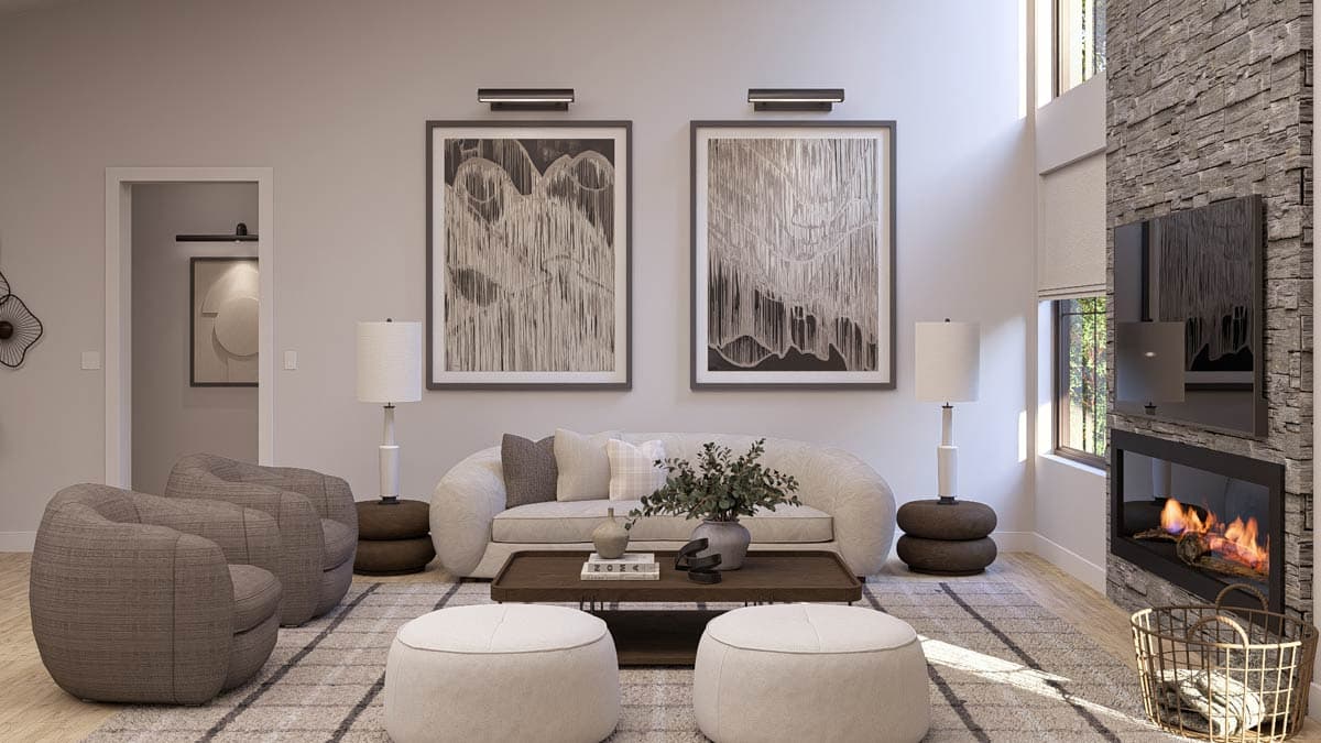 Plan 623510DJ: 4-Bedroom  Contemporary Barndominium House Plan with Second Level Living Room- 2944 Sq Ft - Image #10 - Barndominium, Contemporary