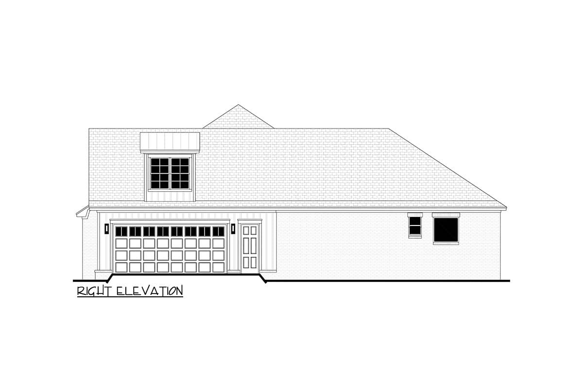 Plan 52001HZ: 3-Bed Modern French Country House Plan with Optionally Finished Bonus Room Above - 2200 Sq Ft - Image #6 - Acadian, French Country, Southern, Transitional