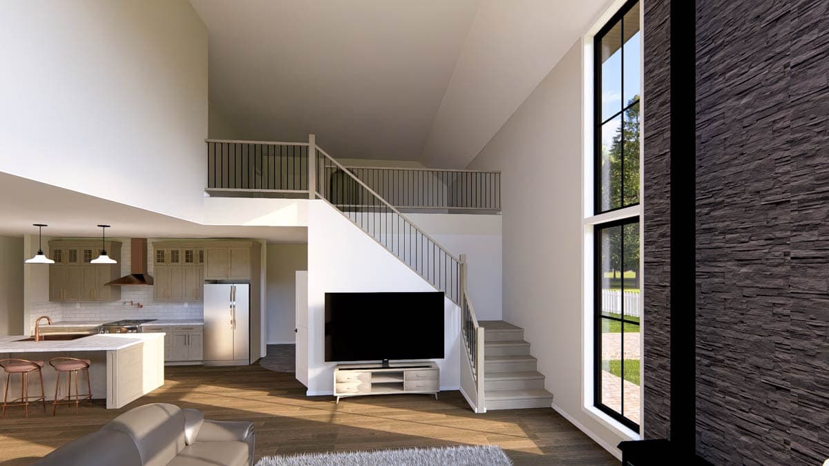 Plan 485008DUG: 4-Bed New American House Plan with 2-Story Great Room and Wrap-Around Porch - 3488 Sq Ft - Image #8 - Barndominium, Craftsman, New American