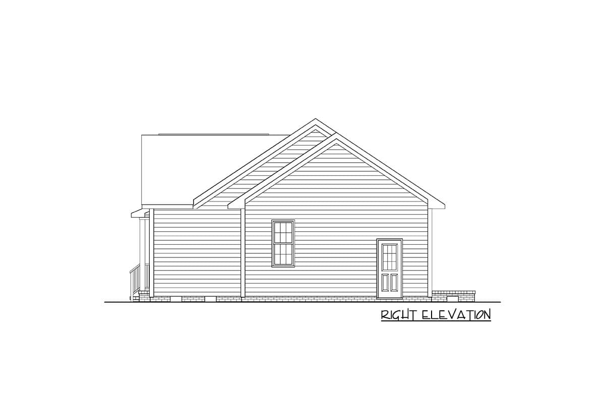 Plan 25865GE: 3-Bedroom Traditional House Plan with 1-Car Garage - 1220 Sq Ft - Image #5 - Country, Ranch, Traditional