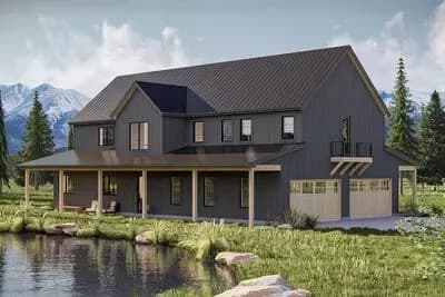 3-Bedroom Barndominium House Plan with 2-Story Great Room - 2659 Sq Ft