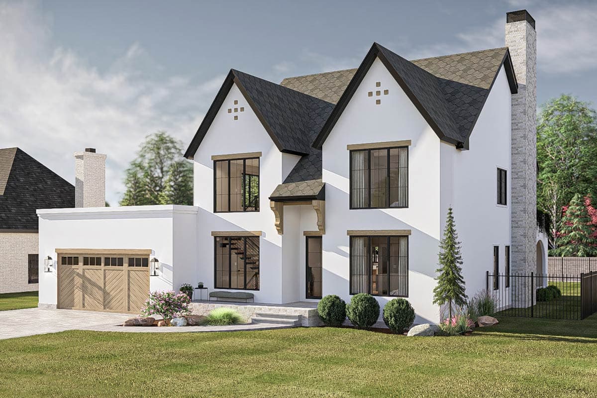 Plan 623513DJ: Two-Story European House Plan with Library and Office Nook - 2691 Sq Ft - Image #6 - European, Modern