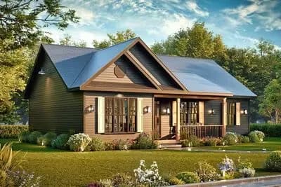3-Bed Country Farmhouse Plan with Closed Floor Plan - 1363 Sq Ft