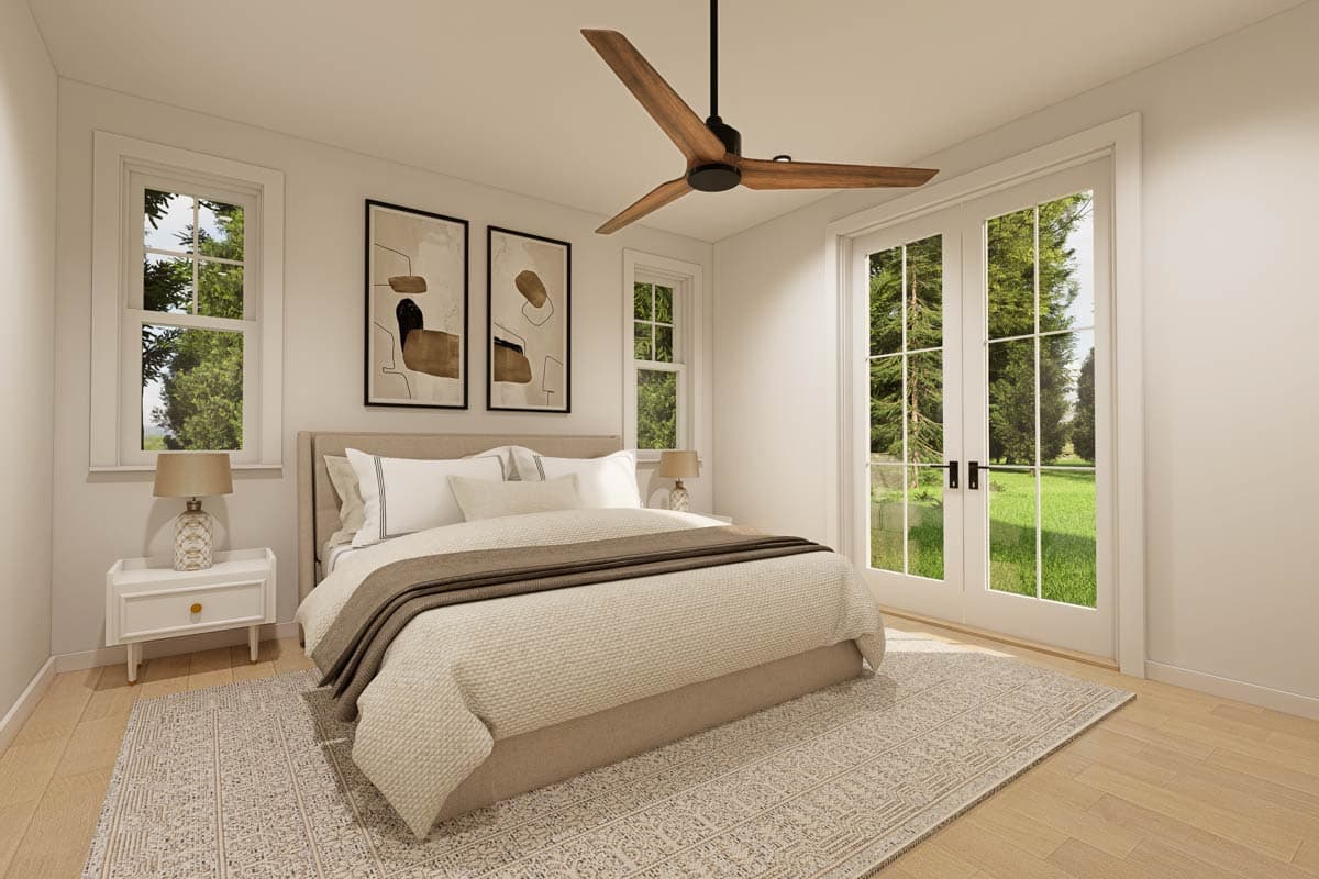 Plan 871040NST: Cottage Farmhouse House Plan with Split Beds and Vaulted Living - Image #13 - Cottage, Farmhouse