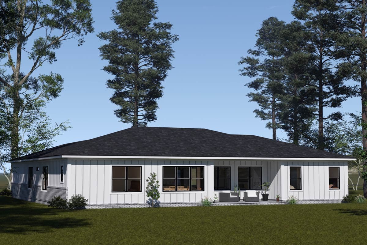 Plan 52423WM: 4-Bed Mid Century Modern House Plan with Study - 2289 Sq Ft - Image #5 - Contemporary, Mid Century Modern, Modern