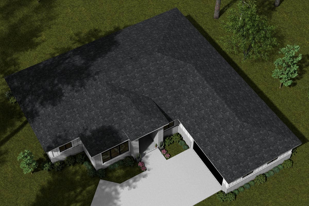 Plan 52423WM: 4-Bed Mid Century Modern House Plan with Study - 2289 Sq Ft - Image #7 - Contemporary, Mid Century Modern, Modern
