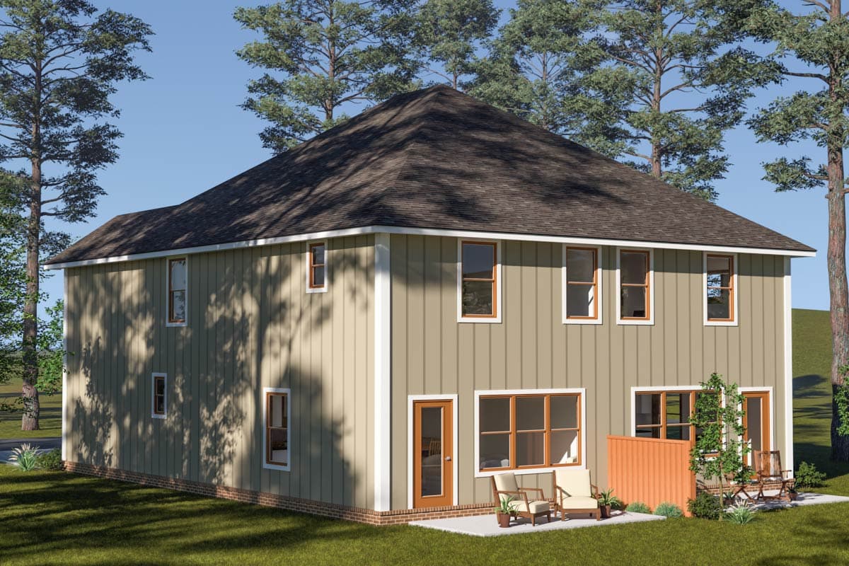 Plan 52424WM: Two-Story Traditional Multi-Family House Plan with Loft and Pocket Office - 1812 Sq Ft Per Unit - Image #5 - Traditional