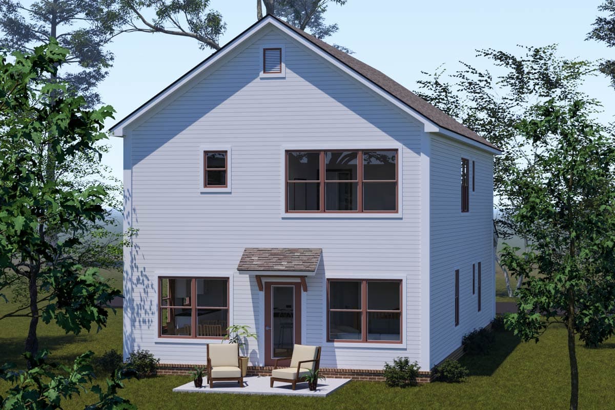 Plan 52429WM: Two-Story Narrow Traditional House Plan with Flex Room - 2194 Sq Ft - Image #5 - New American, Traditional