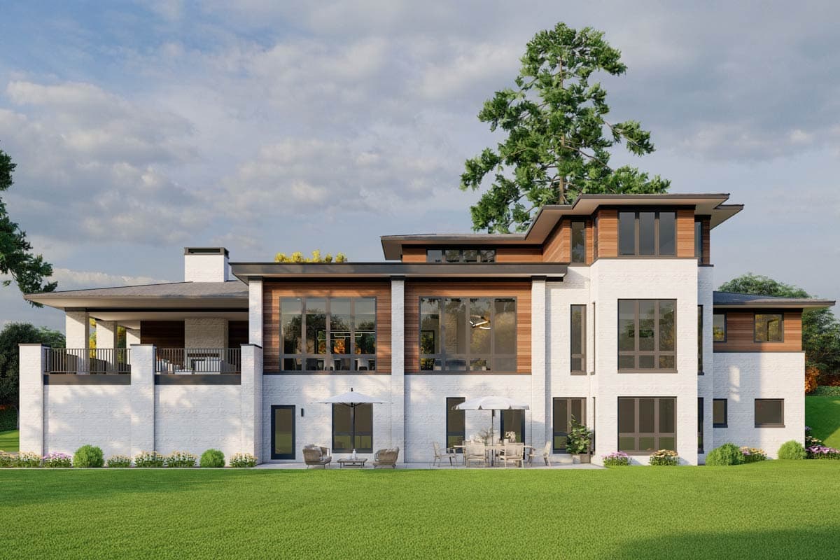 Plan 70922MK: Contemporary Mediterranean House Plan with Drive-Under Garage - 4367 - Image #5 - Contemporary, Mediterranean