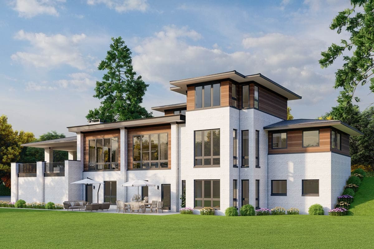 Plan 70922MK: Contemporary Mediterranean House Plan with Drive-Under Garage - 4367 - Image #7 - Contemporary, Mediterranean
