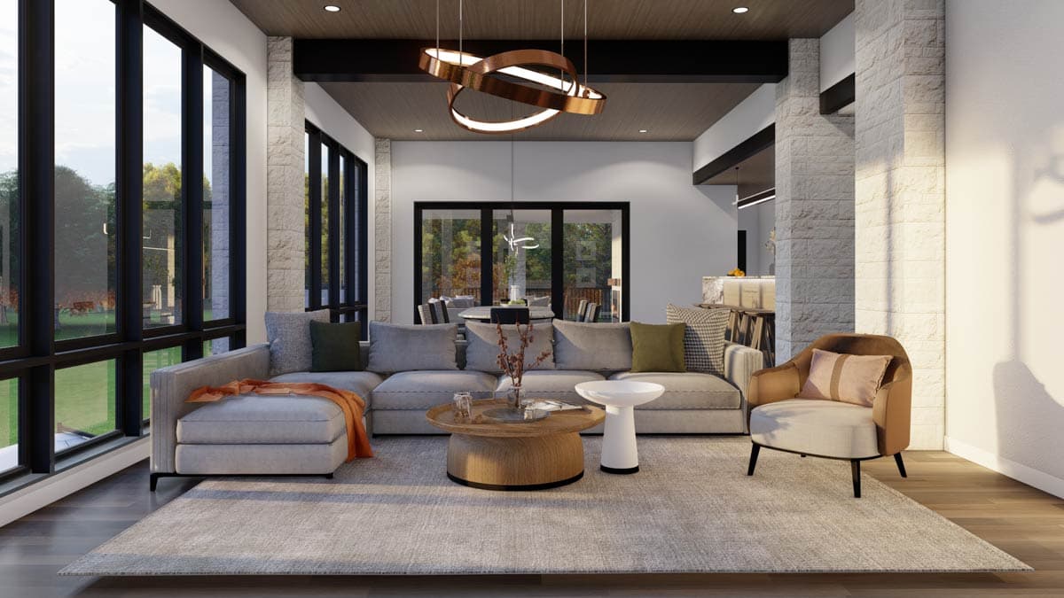 Plan 70922MK: Contemporary Mediterranean House Plan with Drive-Under Garage - 4367 - Image #11 - Contemporary, Mediterranean