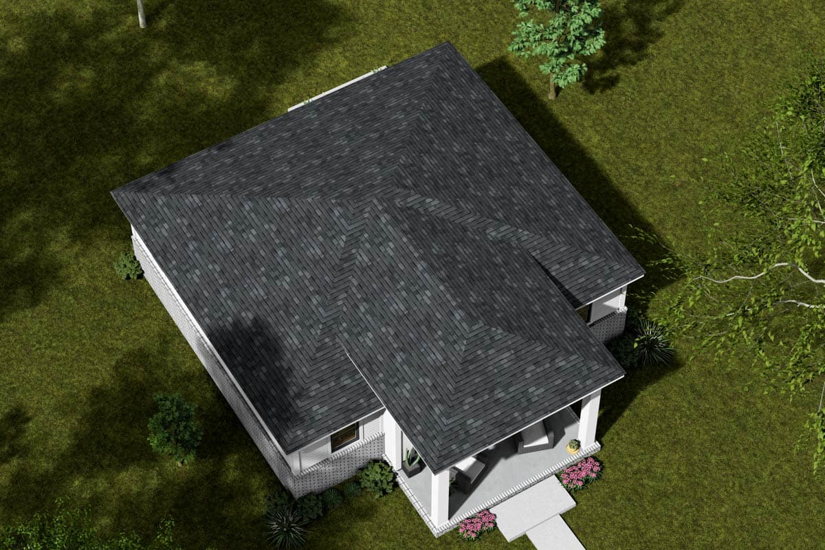 Plan 52432WM: 2-Bed Contemporary House Plan with Study Under 1000 Sq Ft - Image #6 - Contemporary, Modern