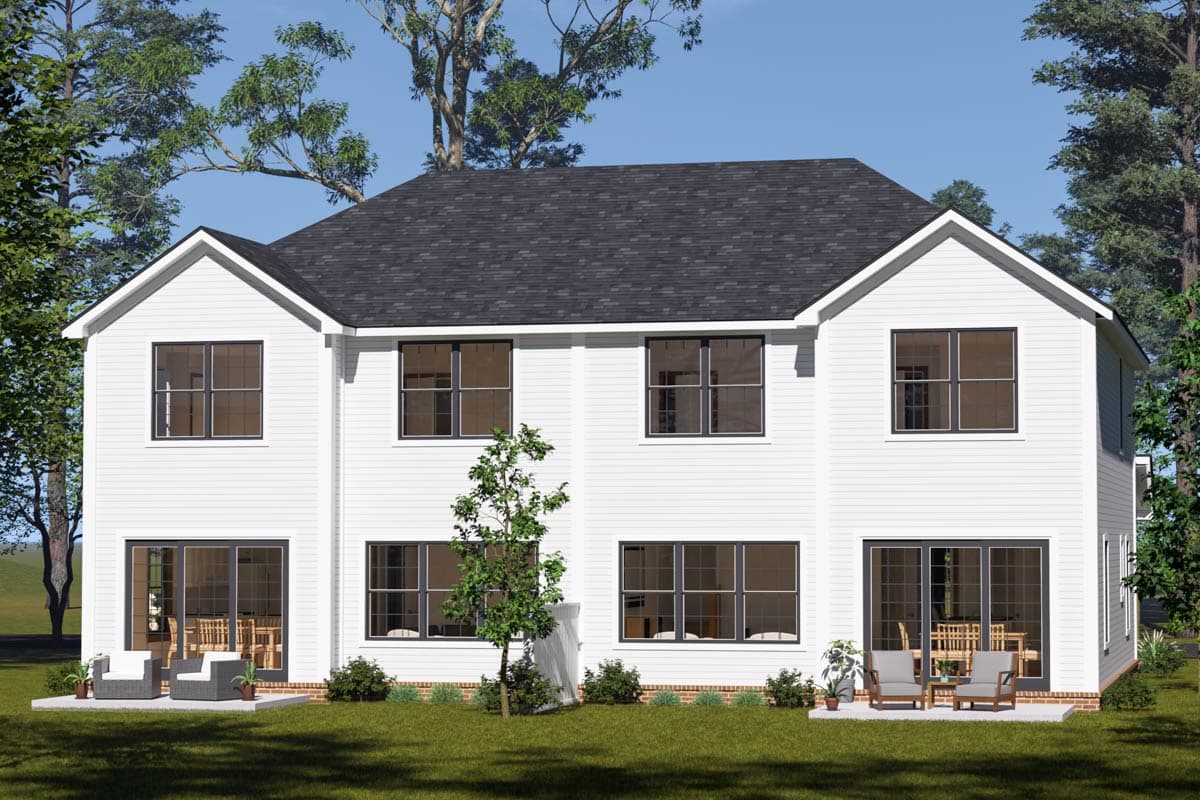Plan 52433WM: Two-Story Multi-Family House Plan with Second Story Master - 1491 Sq Ft Per Unit - Image #6 - Craftsman, Traditional
