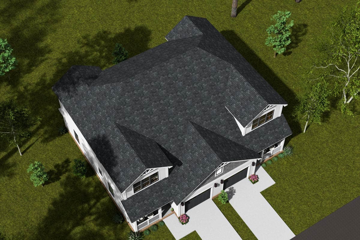 Plan 52433WM: Two-Story Multi-Family House Plan with Second Story Master - 1491 Sq Ft Per Unit - Image #7 - Craftsman, Traditional