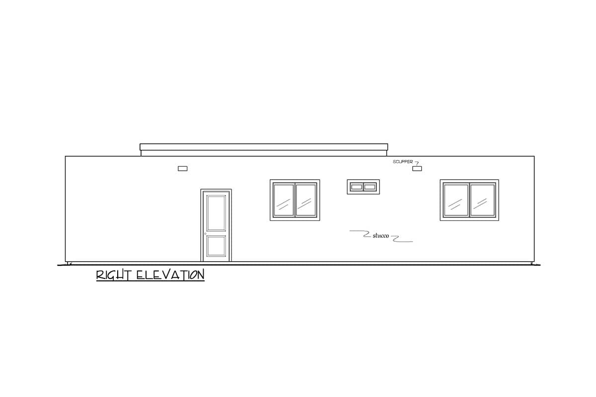 Plan 833064WAT: Single-Story Contemporary Ranch House Plan with Clustered Bedroom Layout - 1252 Sq Ft - Image #7 - Contemporary, Ranch
