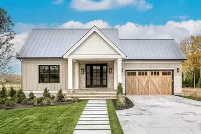 2-Bed New American Cottage House Plan with Galley Kitchen - 924 Sq Ft