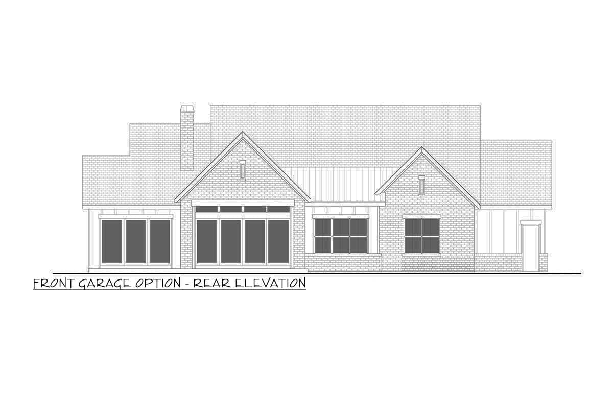 Plan 365058PED: 3 or 5 Bed Single-Story Transitional House Plan with Vaulted Primary Suite - 2500 Sq Ft - Image #8 - Transitional