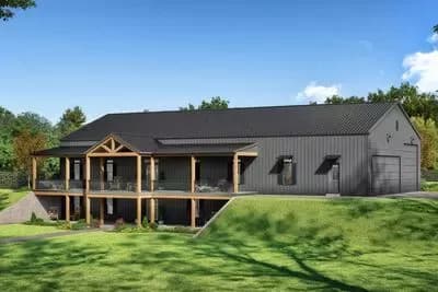 Craftsman Ranch House Plan with Multiple Jack & Jill Bathrooms for Sloping Lot - 3210 Sq Ft