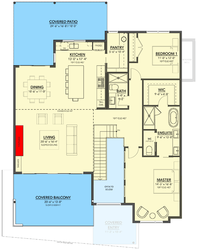 Plan 144116UPR: Two-Story Modern Farmhouse Plan with Upside Down Floor Plan - 2857 Sq Ft - Floor Plan - 2nd Floor - Modern Farmhouse, New American, Northwest