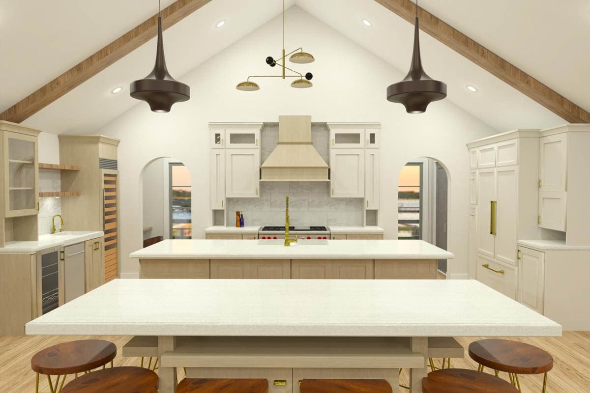 Plan 765058TWN: Coastal Contemporary House Plan with Dual Master Suites and Elevator - Image #8 - Coastal, Coastal Contemporary