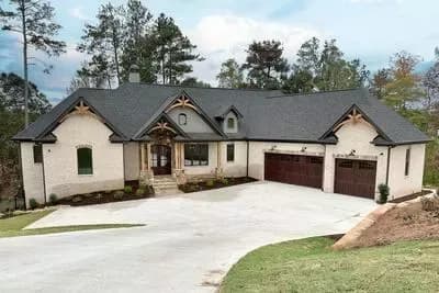3-Bed New American House Plan with Outdoor Fireplace - 2802 Sq Ft