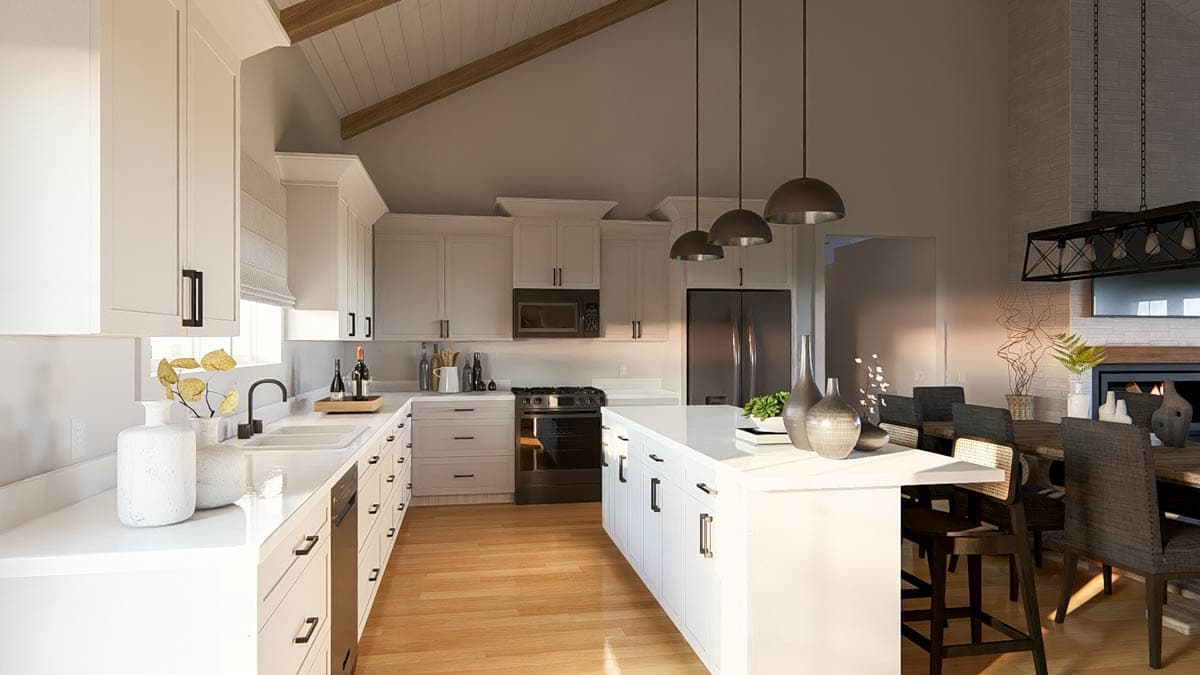 Plan 405008FDC: Vaulted One-Story Barndominium House Plan with 5-Bed Split Layout and Kid-Focused Wing - Image #9 - Barndominium, Rustic