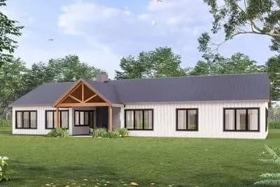 4-Bedroom Dogtrot Home Plan with Vaulted Living and Flexible Bonus Space