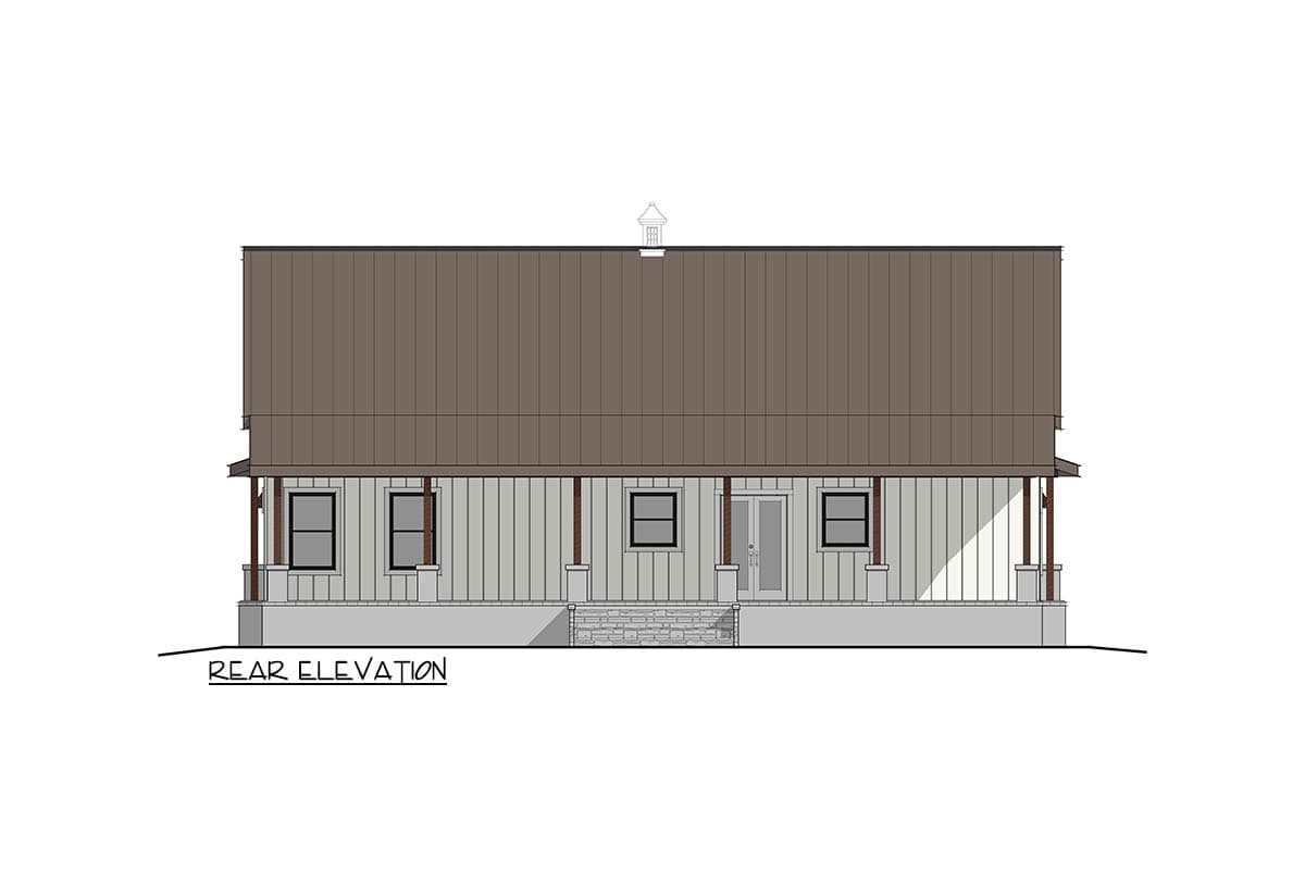 Plan 405018FDC: 3-Bedroom Country Farmhouse Plan with Vaulted Ceilings and Covered Front & Rear Porches - Image #5 - Country, Farmhouse, Ranch