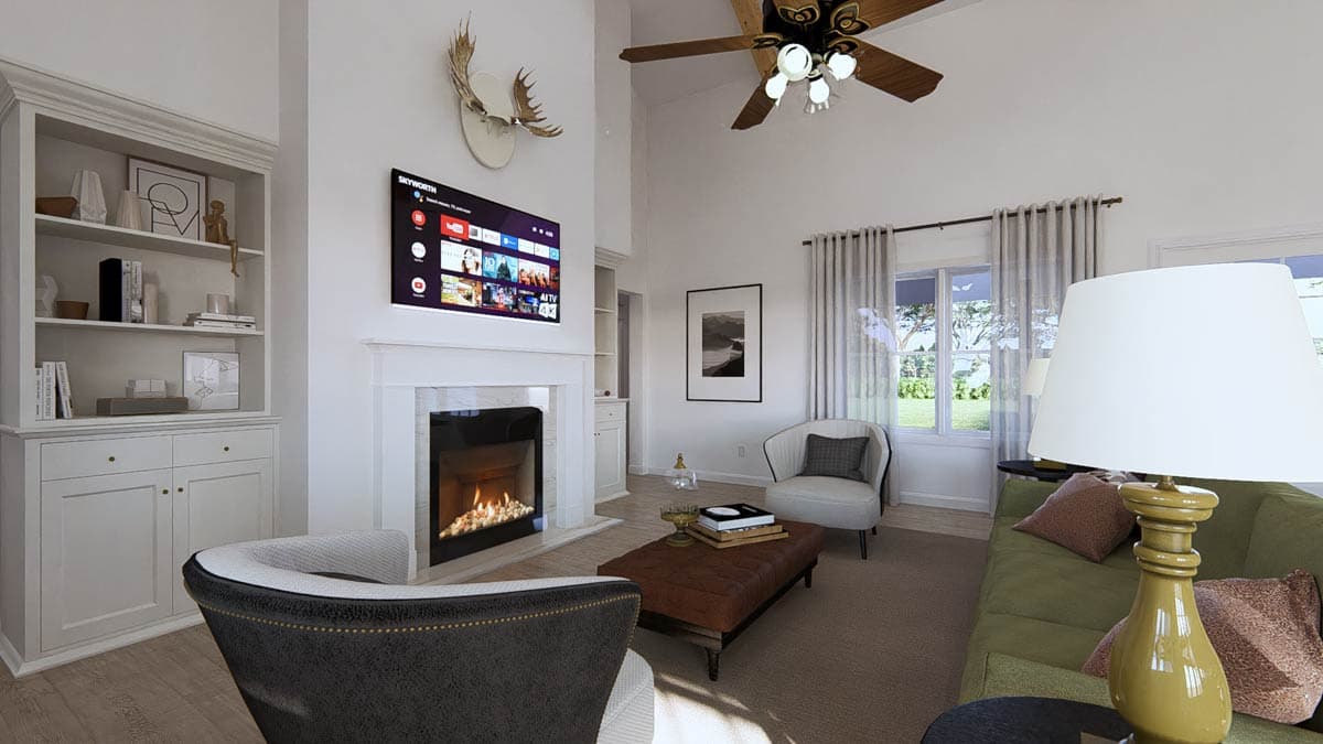 Plan 405023FDC: 4-Bedroom Barndominium Ranch House Plan with Vaulted Living and Dual Outdoor Spaces - Image #7 - Barndominium, Farmhouse, Ranch