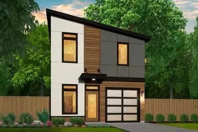 2-Bed Cozy Modern House Plan with Skillion Roof - 915 Sq Ft
