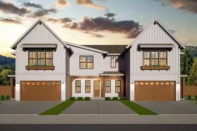 Two-Story Triplex House Plan with Two 3 Bed Units and One 2 Bed Unit