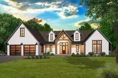 4-Bed Transitional House Plan with Greenhouse and Outdoor Fireplace - 2575 Sq Ft