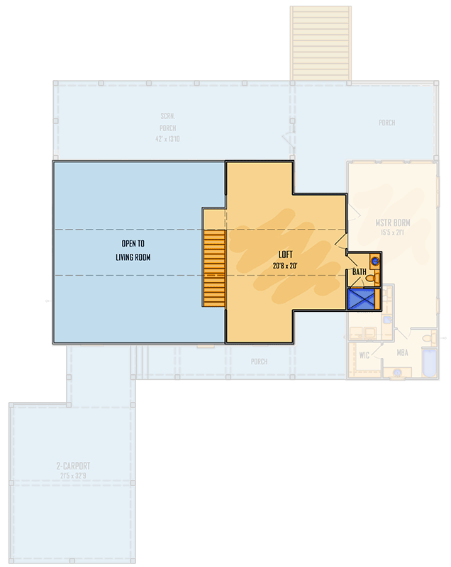 Plan 510256WDY: Southern Ranch House Plan with Wrap-Around Porch and Dog Trot - 2590 Sq Ft - Floor Plan - 2nd Floor - Ranch, Southern