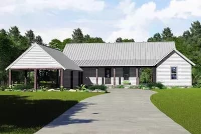 Southern Ranch House Plan with Wrap-Around Porch and Dog Trot - 2590 Sq Ft
