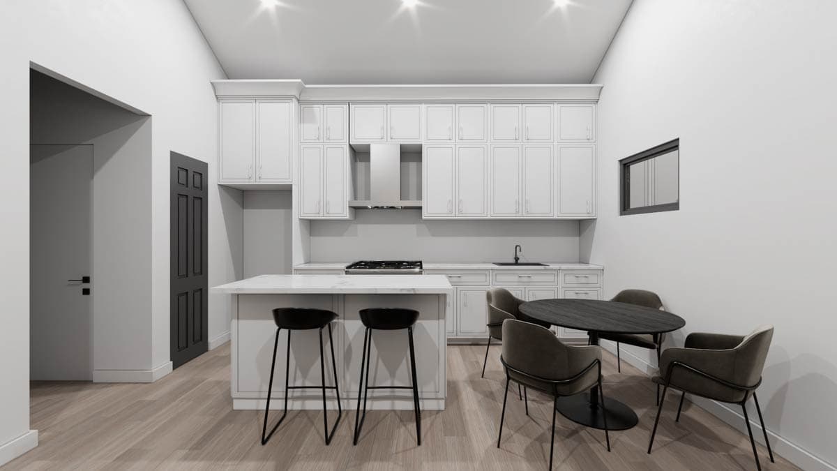 Plan 850008PKE: Narrow Scandinavian House Plan Under 1000 Sq Ft - Image #6 - Scandinavian