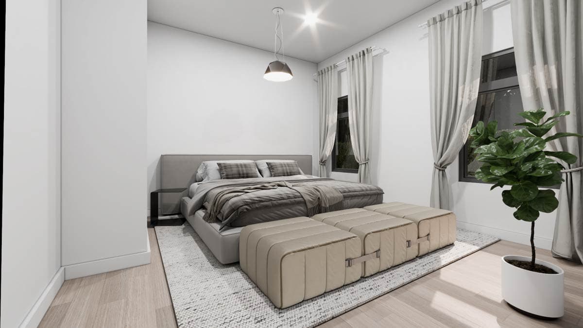 Plan 850008PKE: Narrow Scandinavian House Plan Under 1000 Sq Ft - Image #5 - Scandinavian