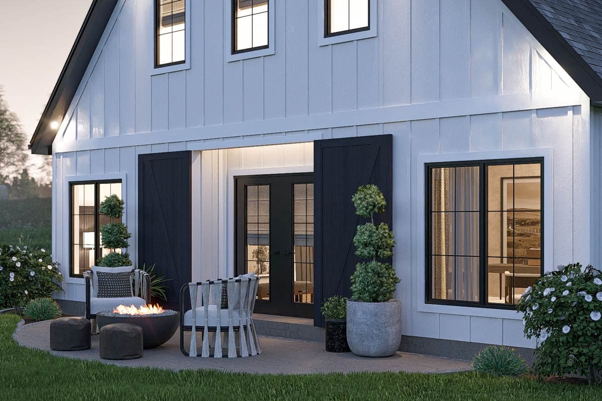 Plan 623515DJ: 2-Bed Barn-Style House Plan with Home Office - 1565 Sq Ft - Image #6 - Barndominium