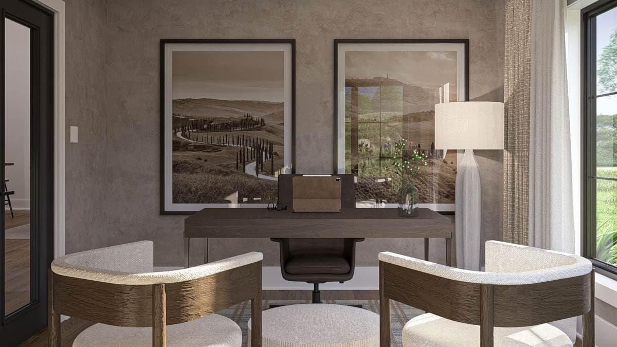 Plan 623515DJ: 2-Bed Barn-Style House Plan with Home Office - 1565 Sq Ft - Image #19 - Barndominium