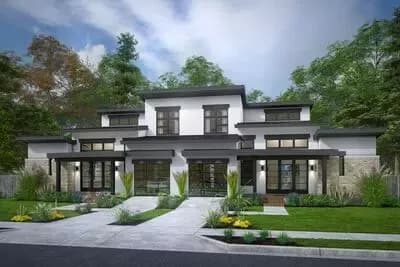 3-Bedroom Two-Story Fourplex with Vaulted Great Room- 1380 Sq Ft Per Unit