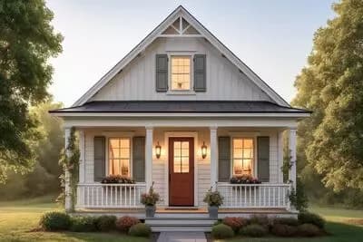 2-Bed Cottage ADU Plan with Vaulted Great Room - 660 Sq Ft