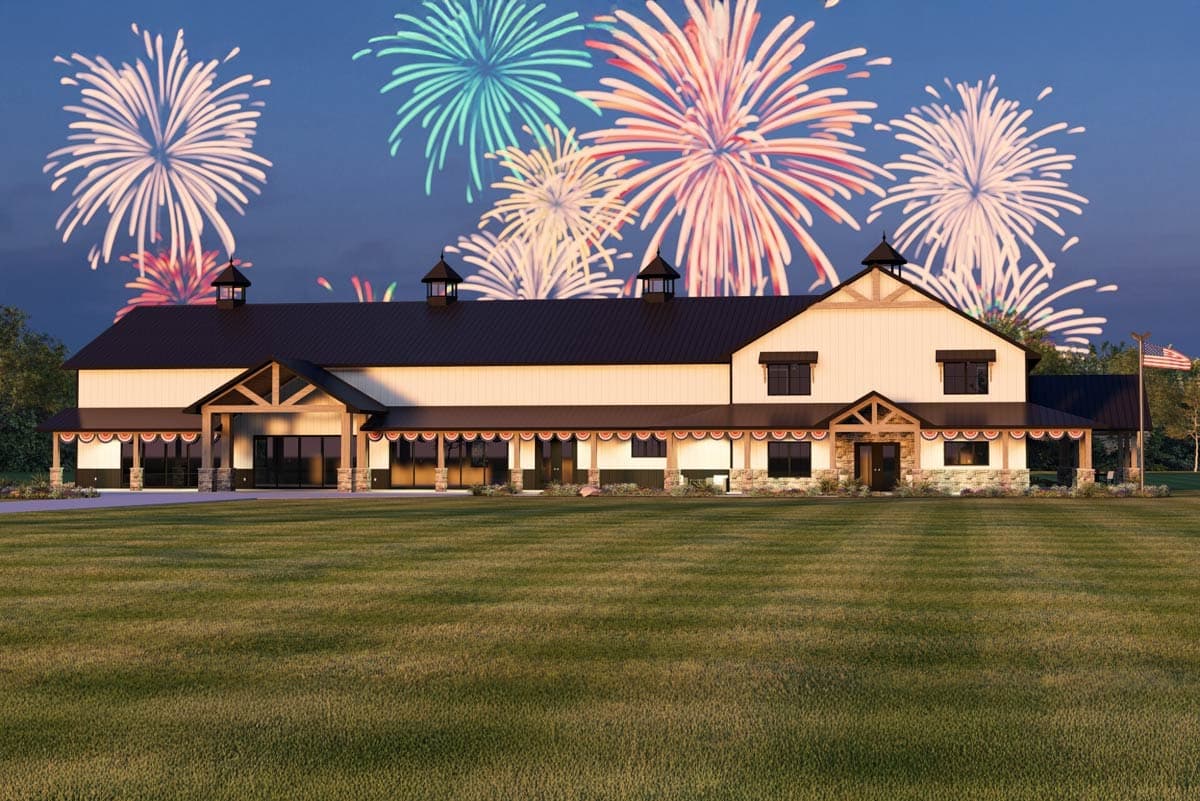 Plan 135355GRA: Two-Story Barndominium Plan with Oversized Event Room - 9800 Sq Ft - Image #27 - Barndominium, Mountain