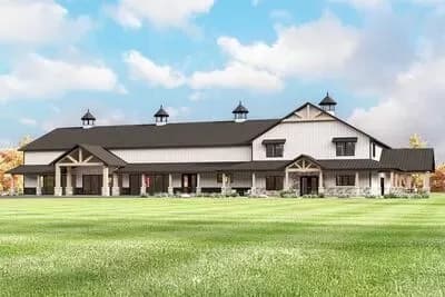Two-Story Barndominium Plan with Oversized Event Room - 9800 Sq Ft
