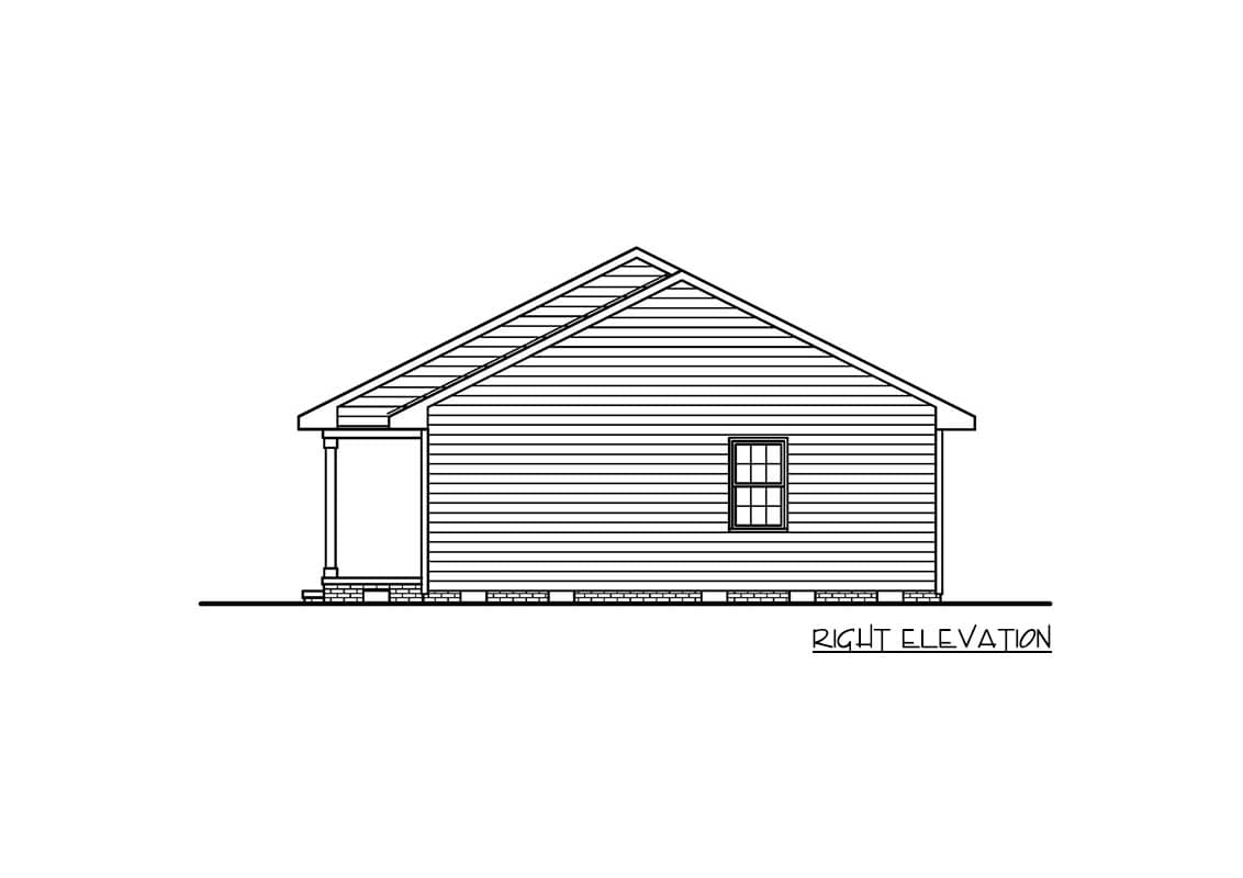 Plan 25881GE: 3-Bed Transitional Ranch House Plan with 1-Car Carport - 1027 Sq Ft - Image #6 - Ranch, Traditional