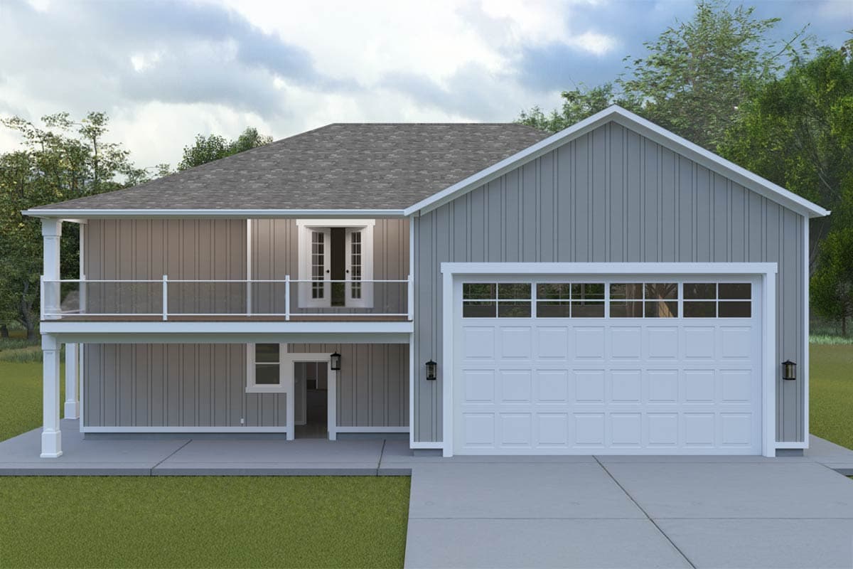 Plan 61629UT: 4-Bay Traditional Garage Plan with 1-Bedroom and Living Space Upstairs - 1219 Sq Ft - Image #5 - Traditional