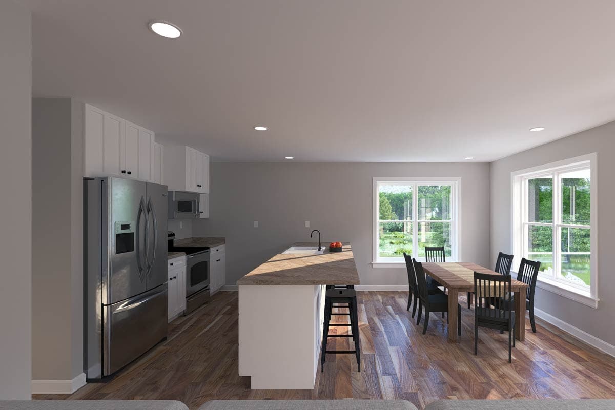 Plan 61629UT: 4-Bay Traditional Garage Plan with 1-Bedroom and Living Space Upstairs - 1219 Sq Ft - Image #7 - Traditional