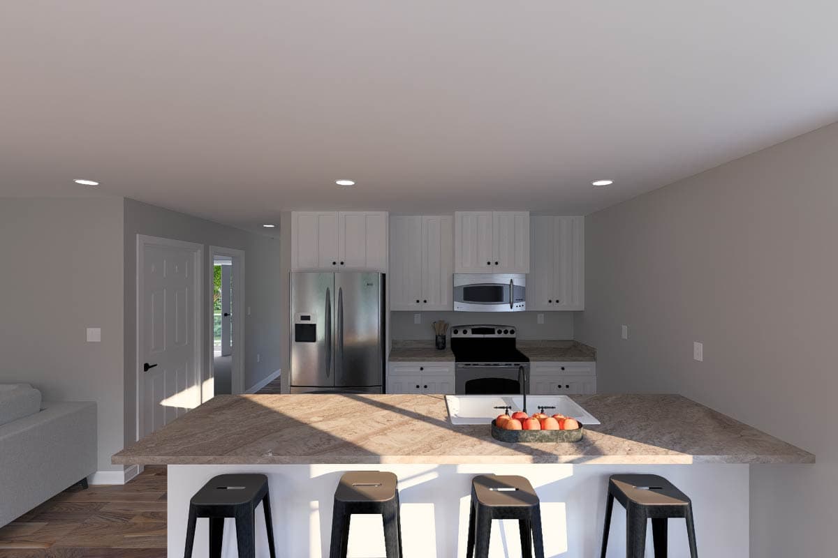 Plan 61629UT: 4-Bay Traditional Garage Plan with 1-Bedroom and Living Space Upstairs - 1219 Sq Ft - Image #8 - Traditional