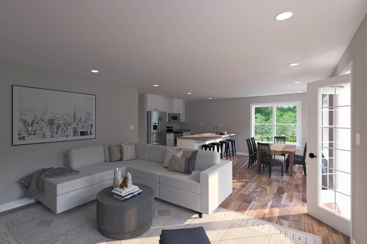 Plan 61629UT: 4-Bay Traditional Garage Plan with 1-Bedroom and Living Space Upstairs - 1219 Sq Ft - Image #13 - Traditional